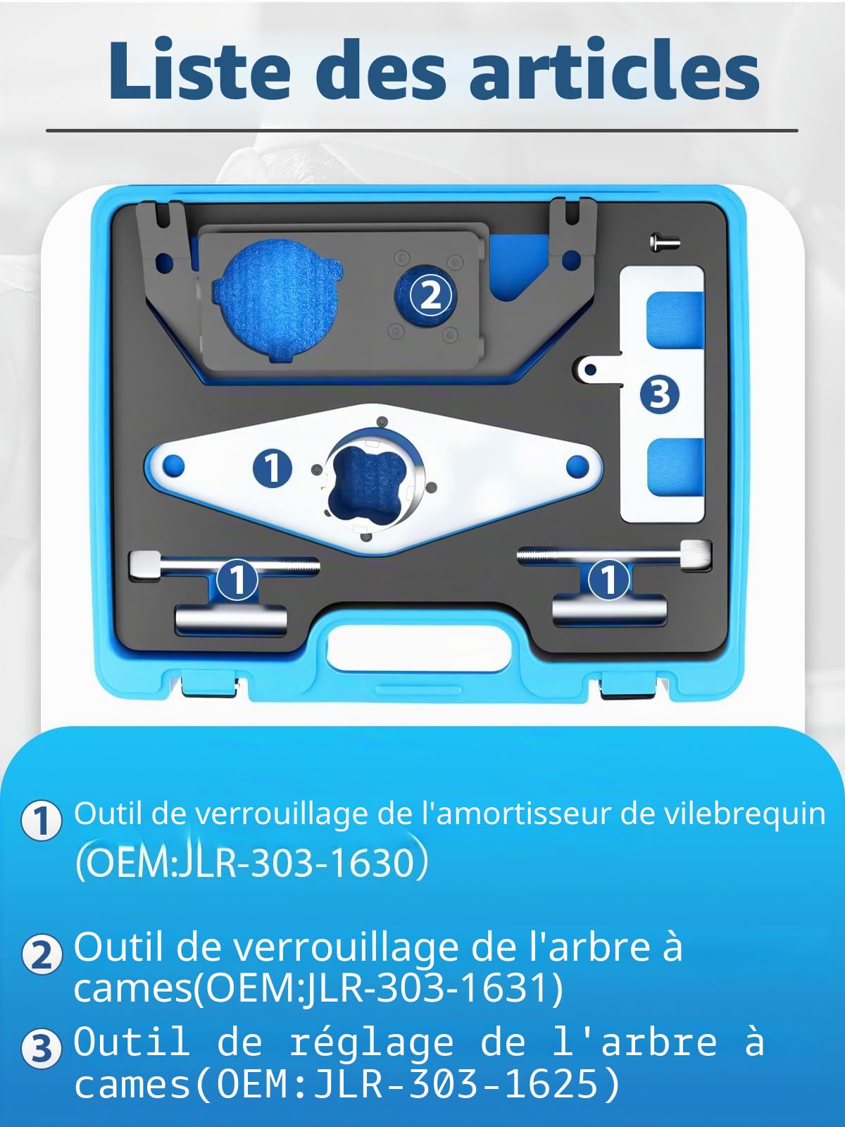 Outil de Réglage du Moteur, Outil Courroie de Distribution, Outil Chaîne de Distribution Compatible avec Moteur Diesel Land Rover, Jaguar 2.0T 2.0, JLR-303-1625, JLR-303-1630, JLR-303