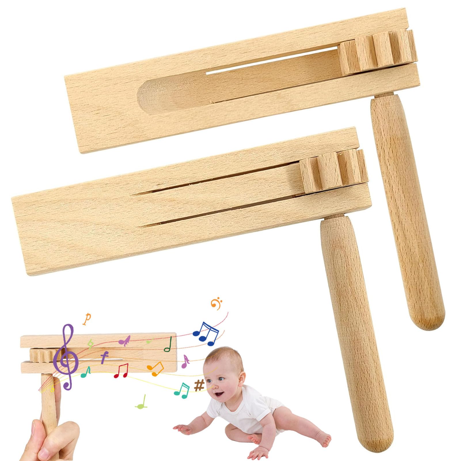 Carraca De Madera – Instrumento Musical De Trinquete Para Niños, Juguete Educativo Y De Ritmo, A Partir De 3 Años