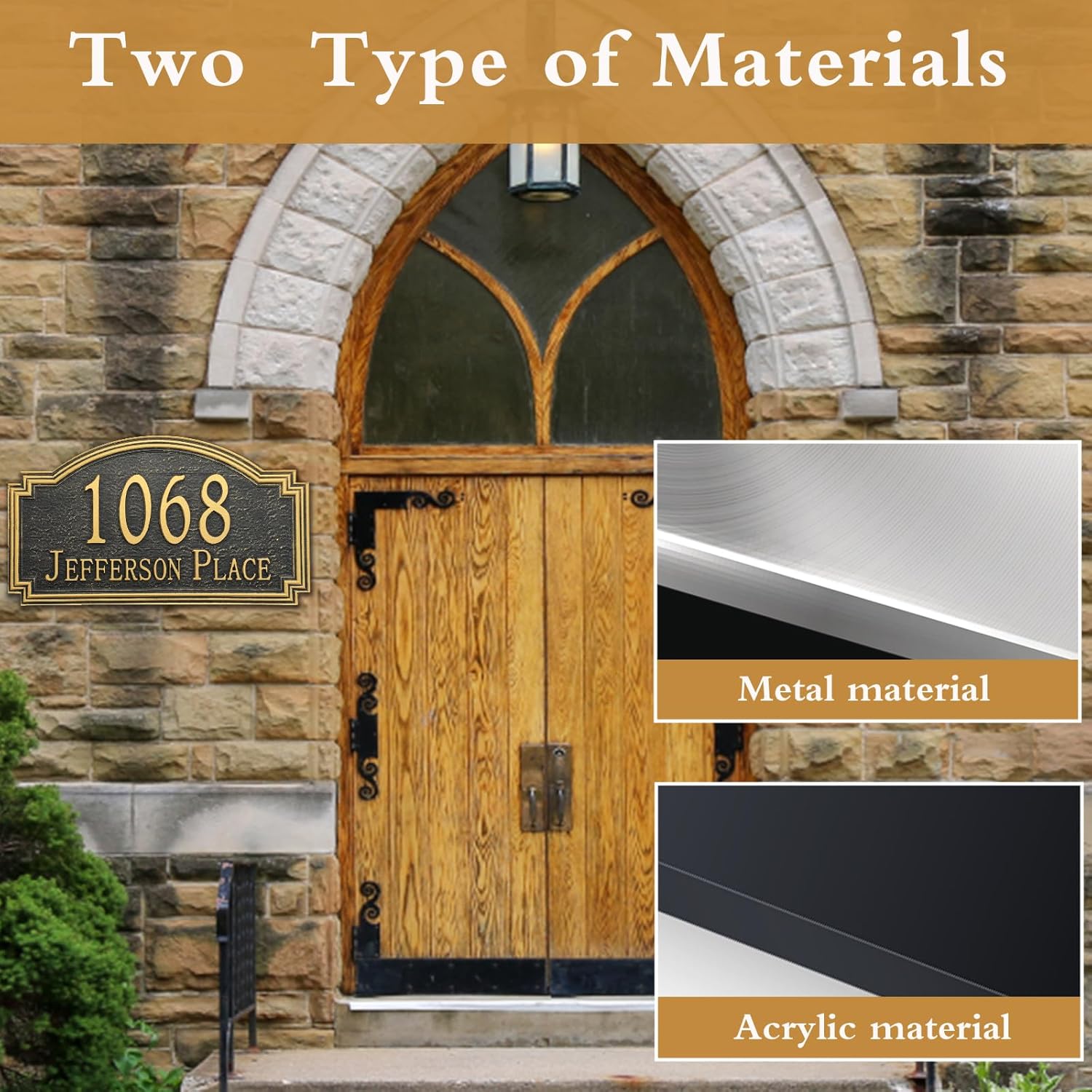 Personalized Address Plaque Sign Cast Metal - Custom House Number Plaque Sign,House Address Numbers for House Address Outside,Store,Yard,Garage,Apartment,Thick Rust-Free,Fade Resistant Reflective