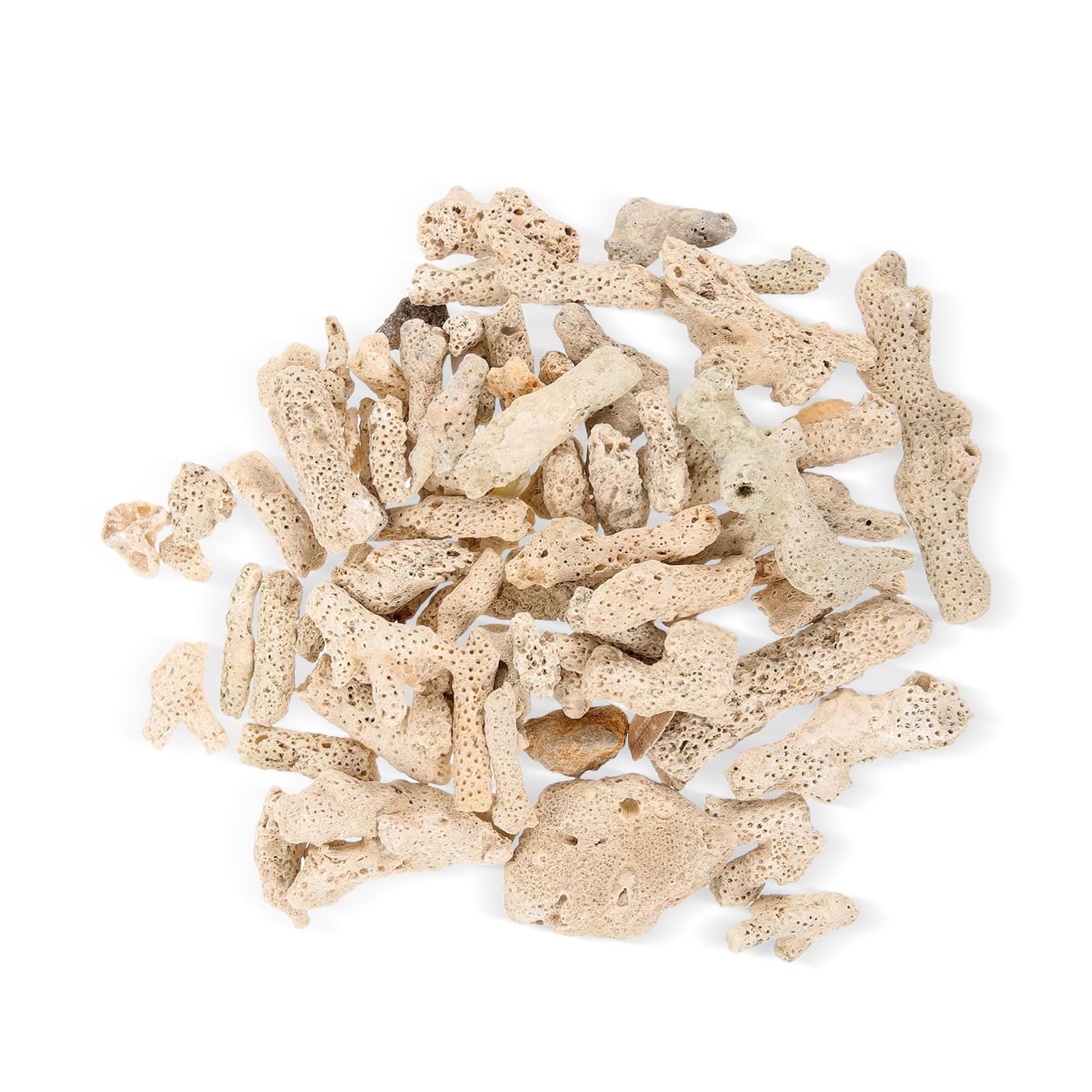 RFYTDCF 500g Aquarium Crushed Coral for Aquarium Ph, Reusable Filter Media Small Coral Stones for Fish Tank Filtration and Water Quality Improvement
