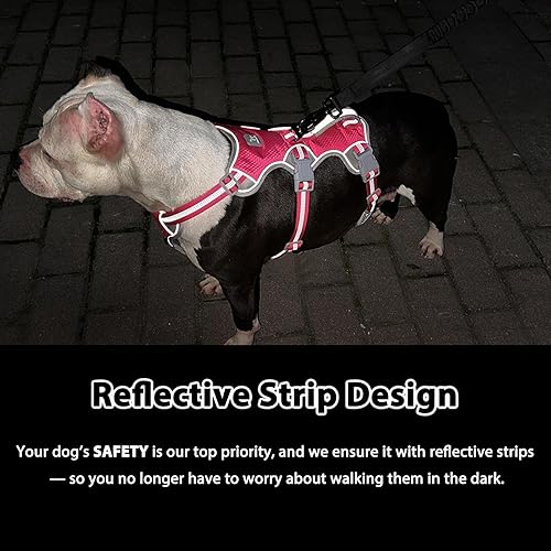 Miniatura 5 de Huntboo - Arnés para perro a prueba de escape, arnés para artistas de escape, arnés reflectante con asa acolchada, transpirable, duradero, arnés
