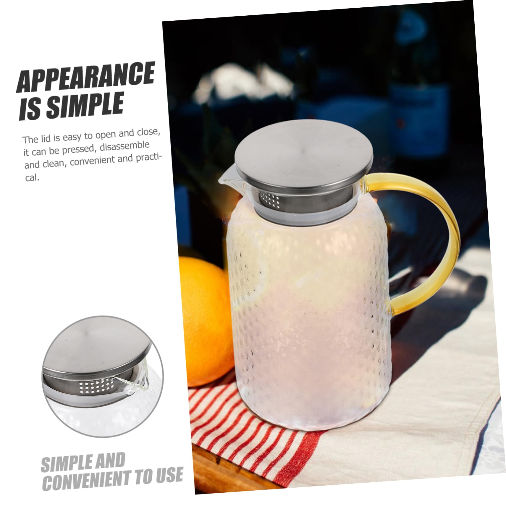 Sosoport Jarra De Hervidor De Agua Transparente Para Agua Fría Portavasos De Vidrio Para Beber La Cocina