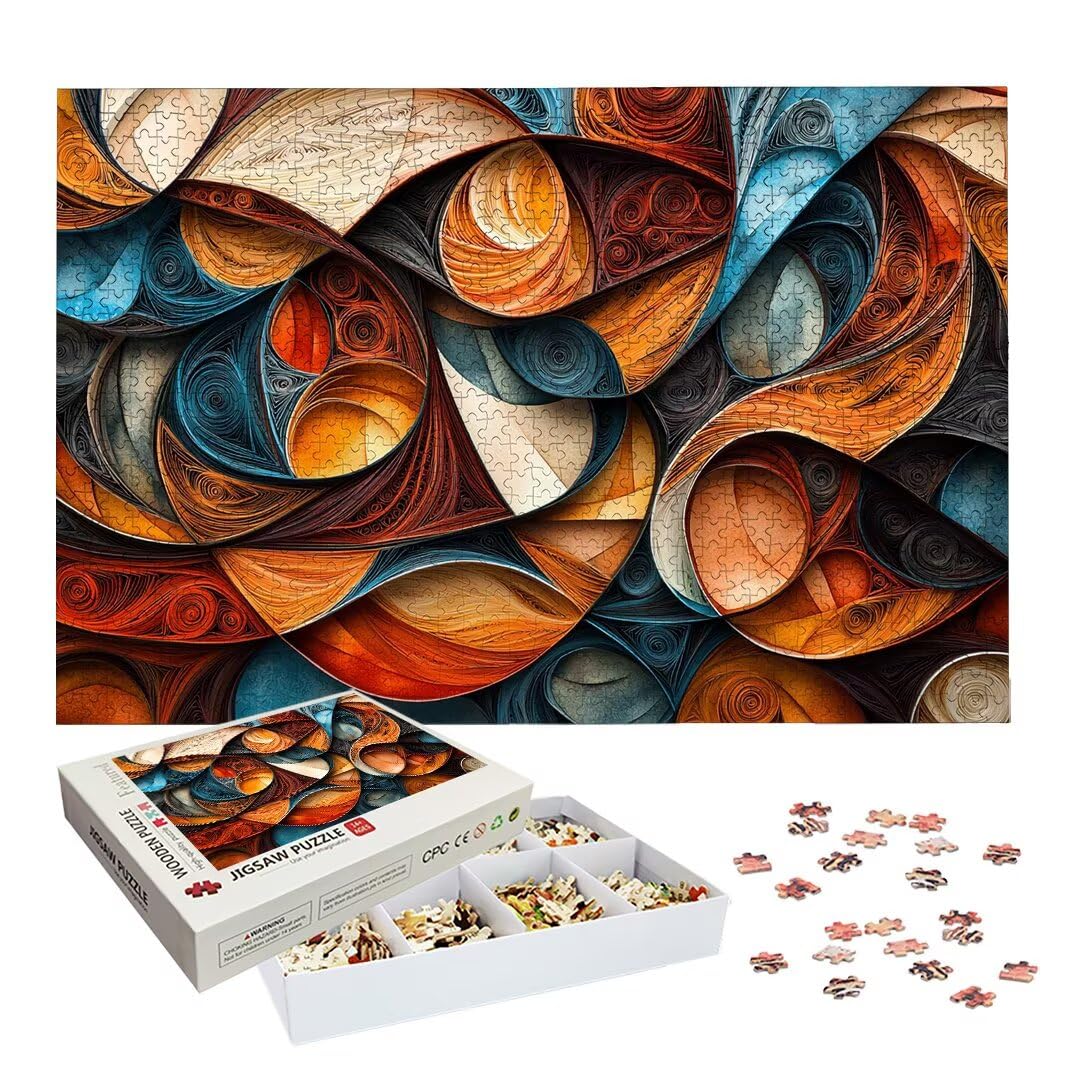 Puzzle 1500 Teile Abstrakt, Holzpuzzle Erwachsene, Klassische Puzzles -2973