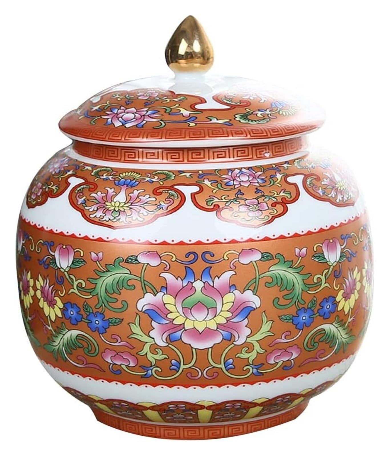 Słoiki z herbatą Ceramiczne pojemniki na herbatę Słoiki na imbir z pokrywką uszczelniającą, Pojemniki na słoiki ze złotej emalii z porcelany Blat kuchenny Pudełko na herbatę Luźny pojemnik do przechow