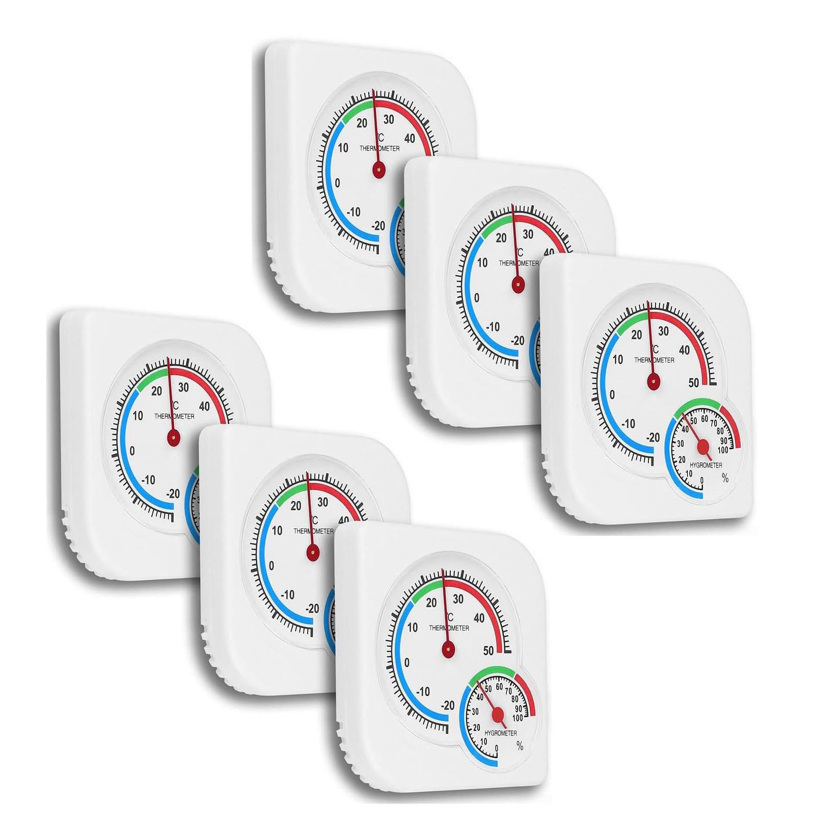 Termómetro Analógico Preciso para Clima Interior con Película Adhesiva Termo Analógico de Humedad para Dormitorio, Termometro Higrometro Analogico para uso en Interiores y Exteriores