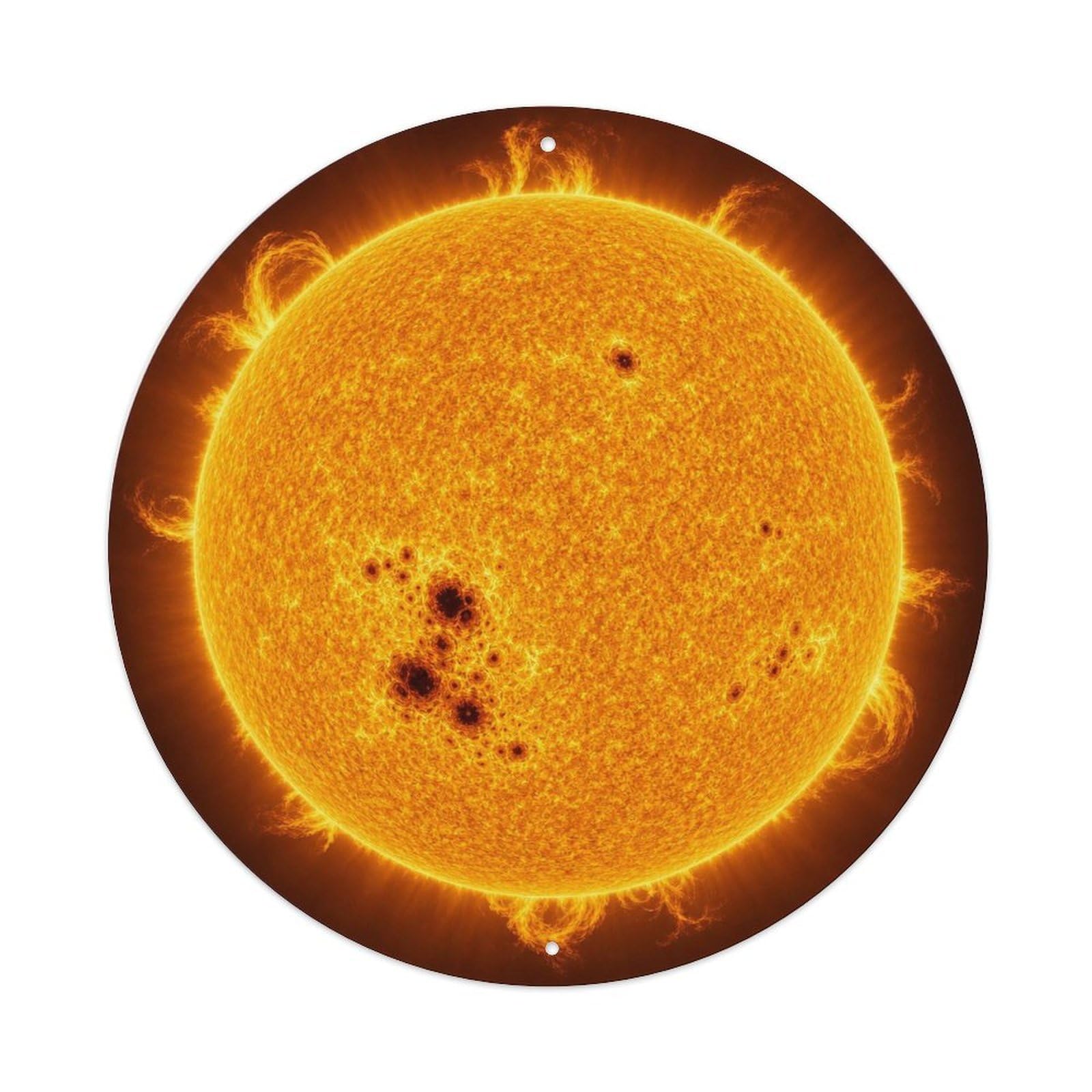 Starscape Sun Solar Astronomy Starry Sky Metal Tin Sign Plaque Wall Decor for Cafe, Man Cave, Club Bar, Office, Home Garden Round Metal Poster 8x8Inch