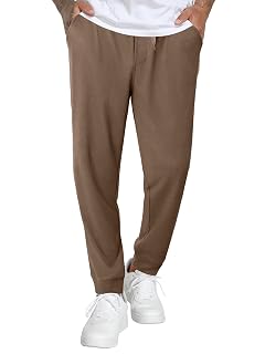 Mens Casual Drawstring Baggy Jogger Pants Tapered Elastic Waist Sweatpants with Pockets