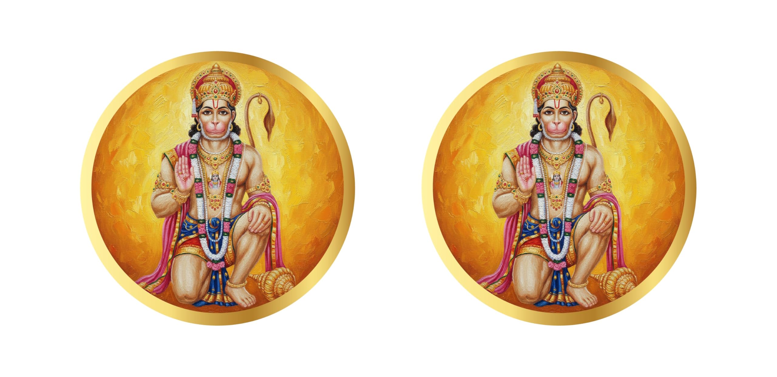 PEACOCKRIDE Hanuman I Jai Bajrang Bali I Anjaneya I Jai Shree Ram I Ram Sita I Ayodhya I Bike Sticker Pack of 2 No's (PVC Vinyl)