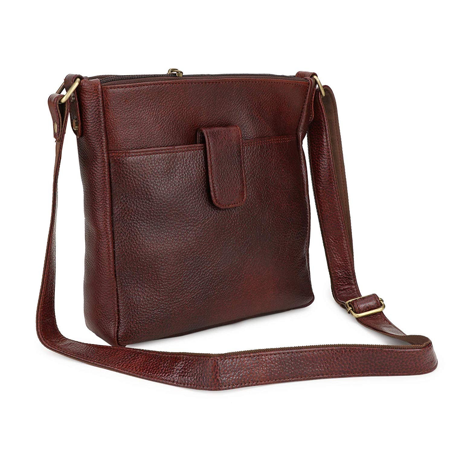 KULLI MODA Genuine Leather Crossbody Sling Bag For Women (Dark Brown) - Image 2 thumbnail