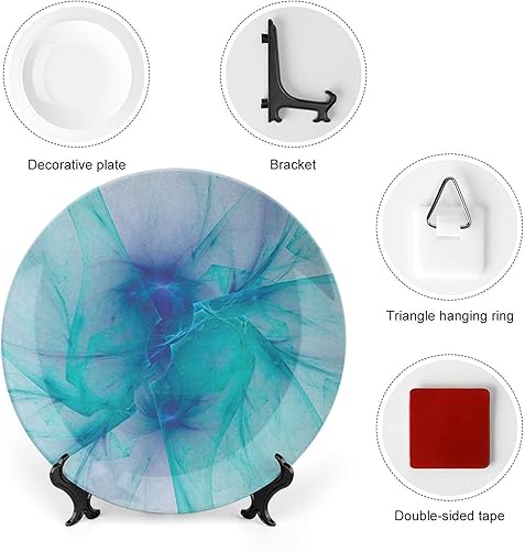 Miniatura 10 de Plato decorativo de 10 pulgadas, tela de araña, porcelana redonda, marco de Halloween, insectos, impresión abstracta de telaraña, para colgar en la