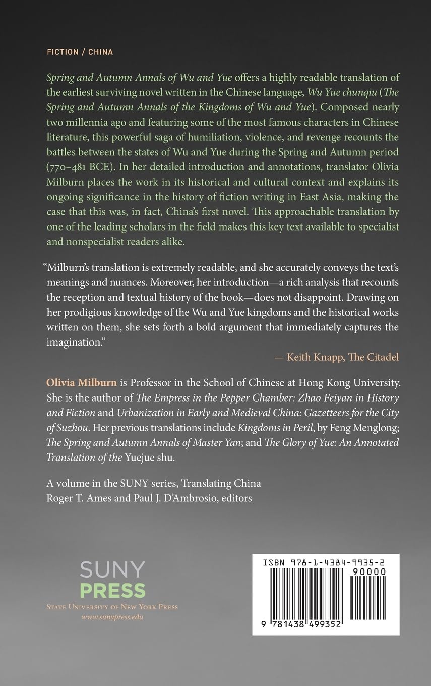 Spring and Autumn Annals of Wu and Yue: A Literary Translation of the First Chinese Novel, Wu Yue chunqiu