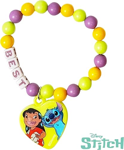 Miniatura 4 de LUV HER Disney Stitch Girls BFF - Juego de 6 piezas de joyero de juguete con 2 anillos, 2 pulseras de cuentas y pinzas para el cabello a presión a
