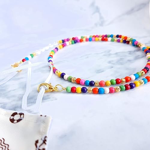 Miniatura 5 de Personalized Multicolor Eyeglass Chain Necklace Face Mask Holder Christmas Gift Idea for Wife Mother Mom Grandma Girls