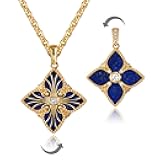 VACRONA Gold Necklaces for Women - 2 Side Clover Pendant 14K Gold Plated Charm Necklace Lucky Four Leaf Dainty Jewelry for Women Trendy