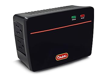 Capri AB Crystal C/o Stabilizer for TV Upto 65 Inch + Set top Box with Voltage Range 90-300 V | stabilizer for Led TV & Smart TV (Black)
