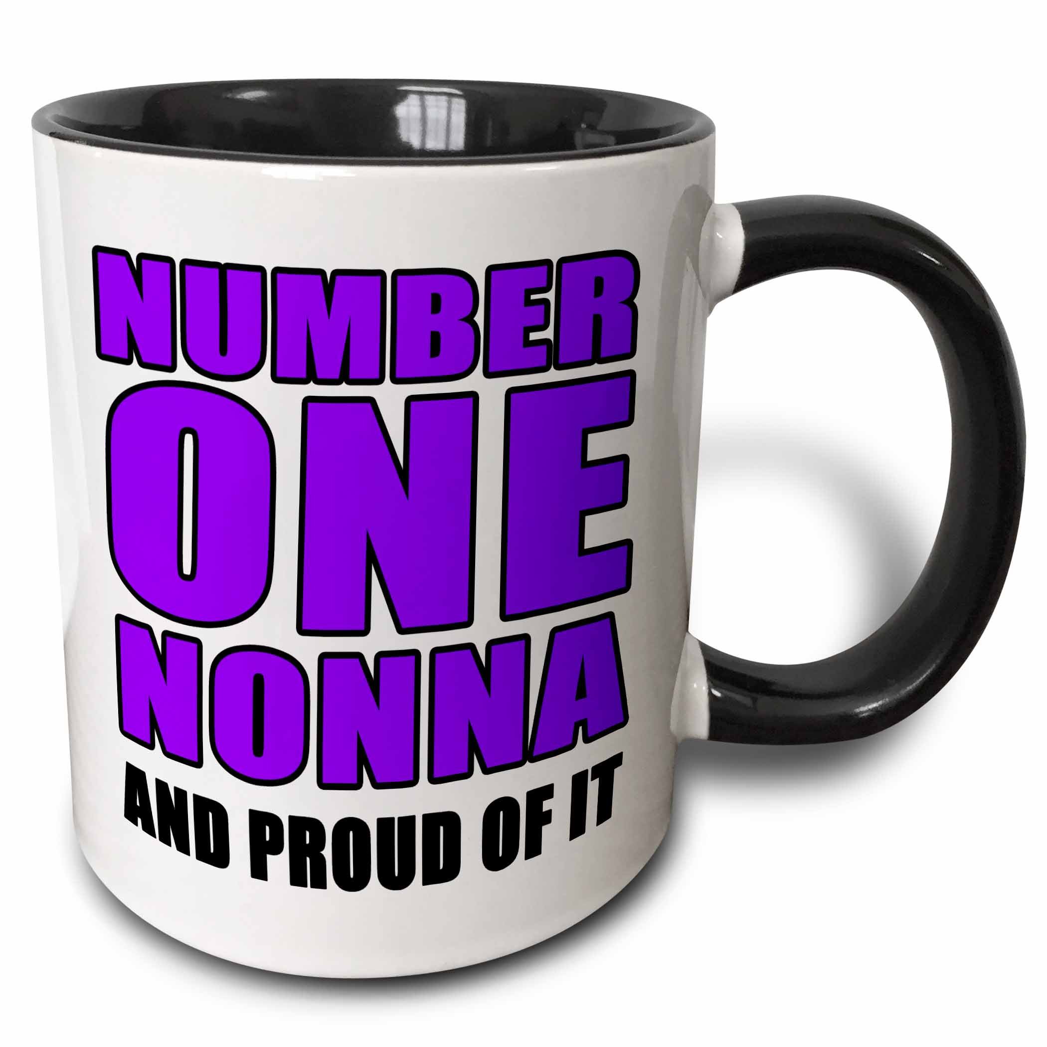 3dRose Number One Nonna and Proud of It Mug, 11 oz, Black/Purple