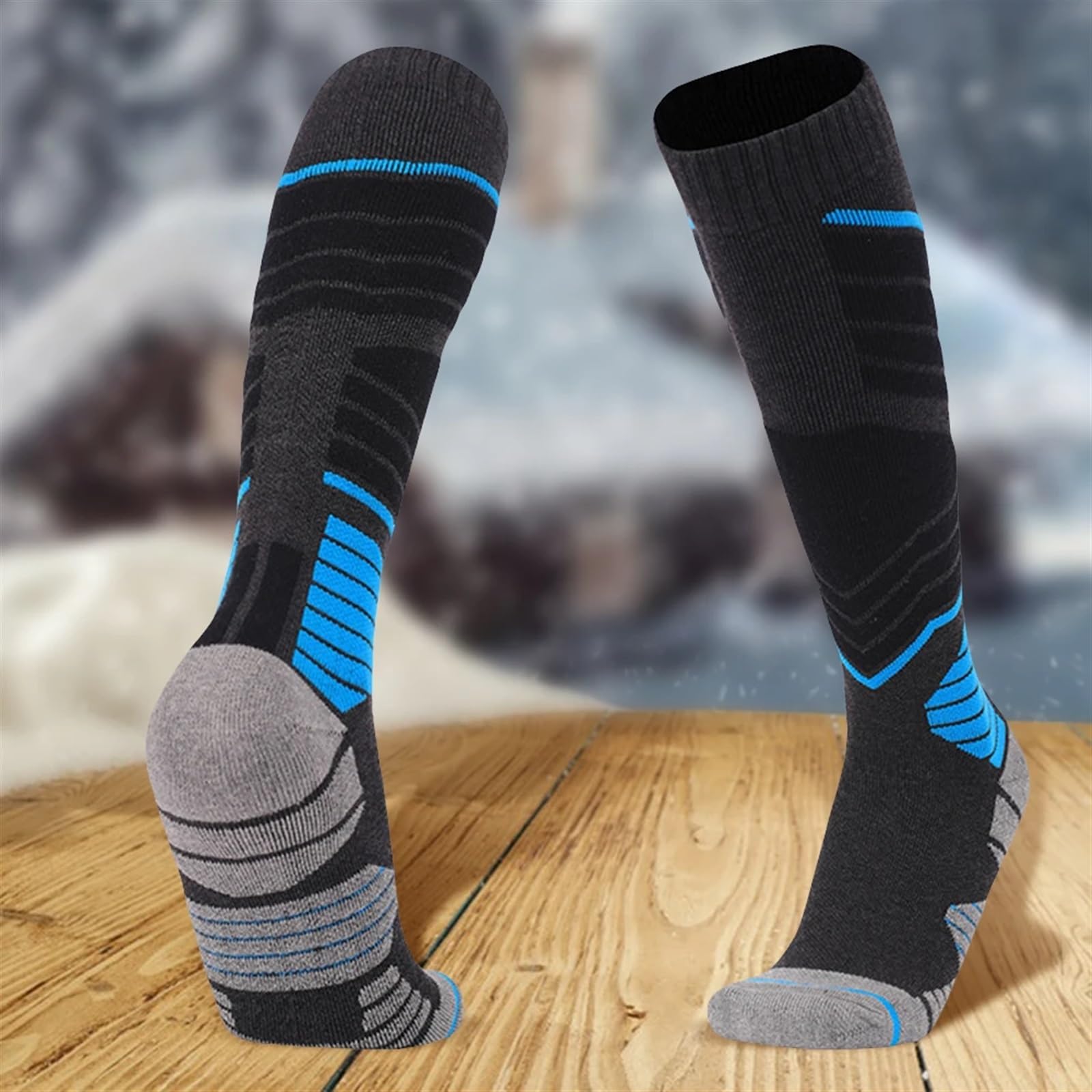 Chaussette Ski Chaussettes de Ski Hautes d'hiver en Coton à séchage Rapide, Chaussettes randonnée Confortables for Femmes et Hommes, Bas Chauds, Sport d'escalade