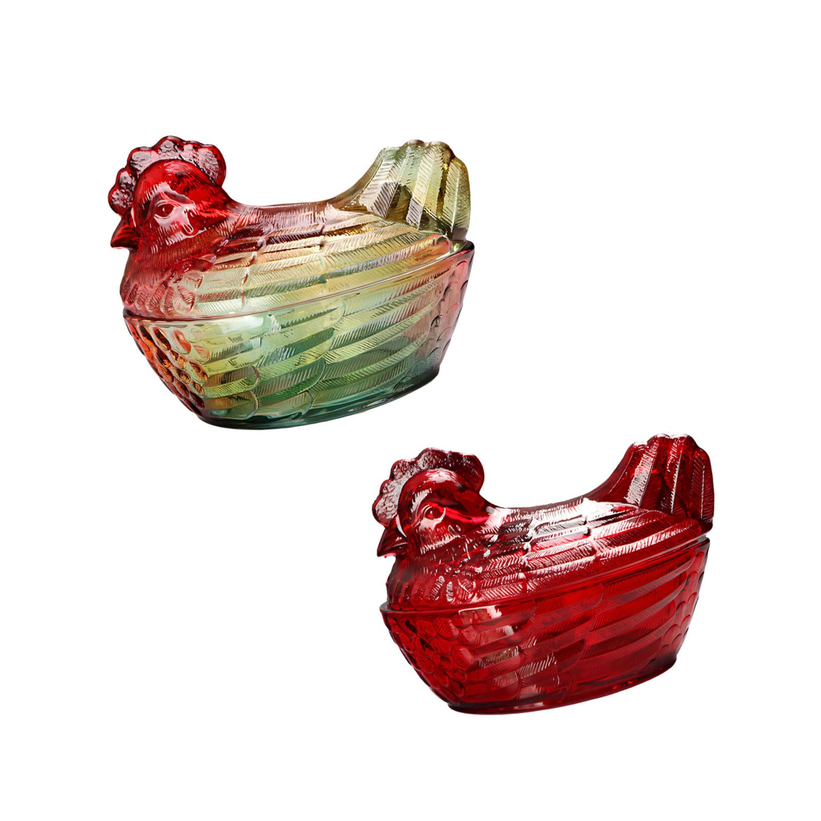 Kaeltsyn Candy Storage Container Elegant Glass Hen Shaped Jar for Decoration and Organizing Household Items Crystal Storage Jar