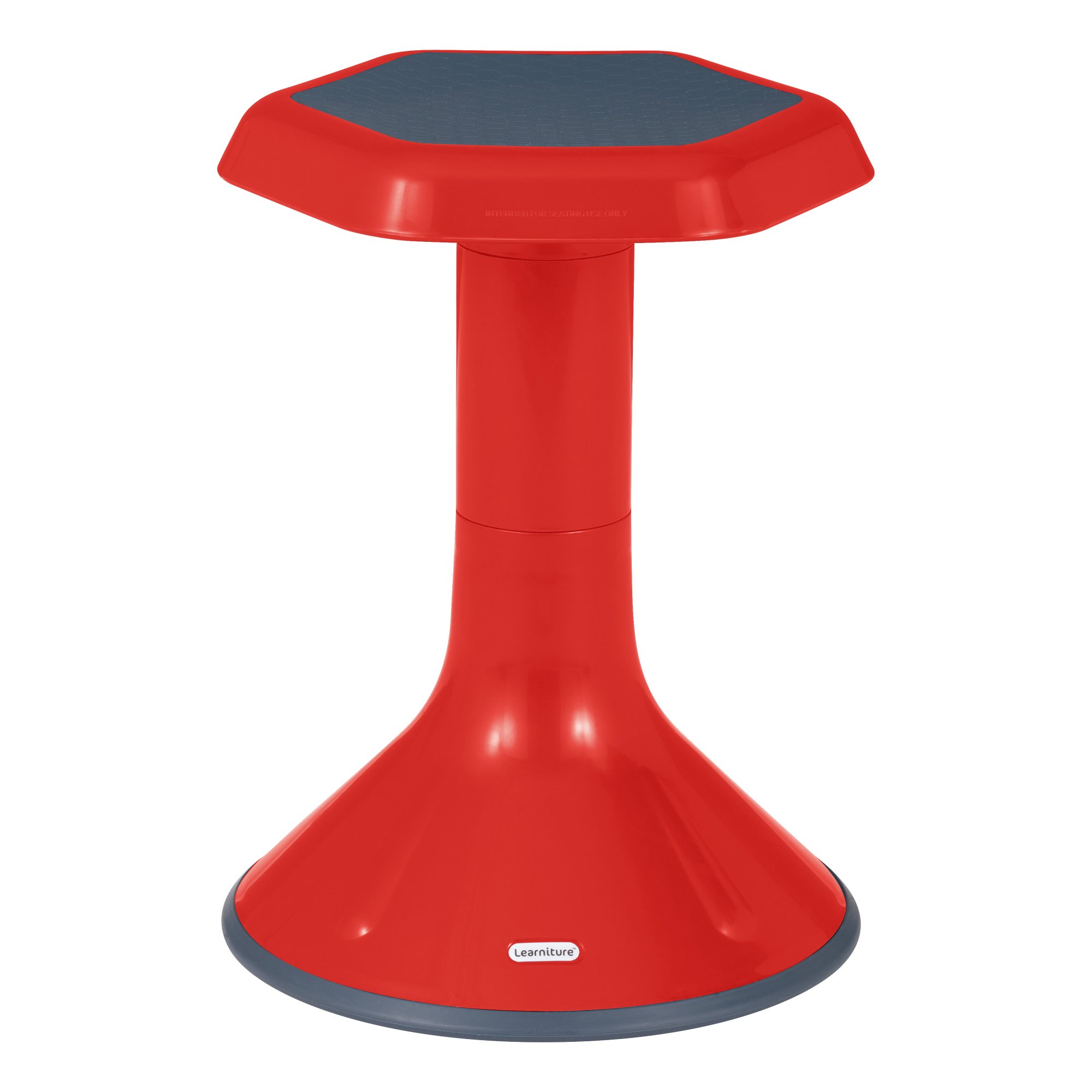 Learniture Backless Active Learning Stool for Office Desks and Classrooms, Active Learning Wobble Chair with Rocking Motion, 18"H, Red