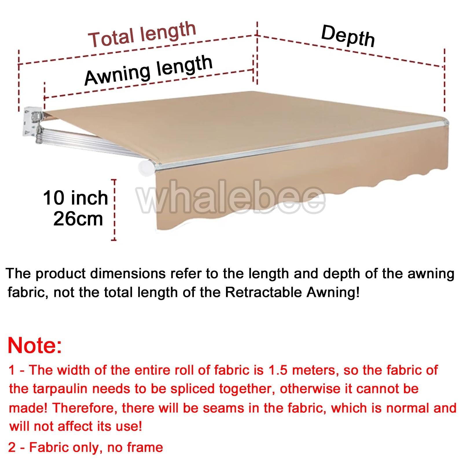 Telo Di Ricambio Per Tenda Da Sole Per Esterno AntiUV(Gray,280x200cm) | copertura di ricambio per Tenda da Sole a Bracci Estensibili Avvolgibile, Poliestere con mantovana Solo tessuto