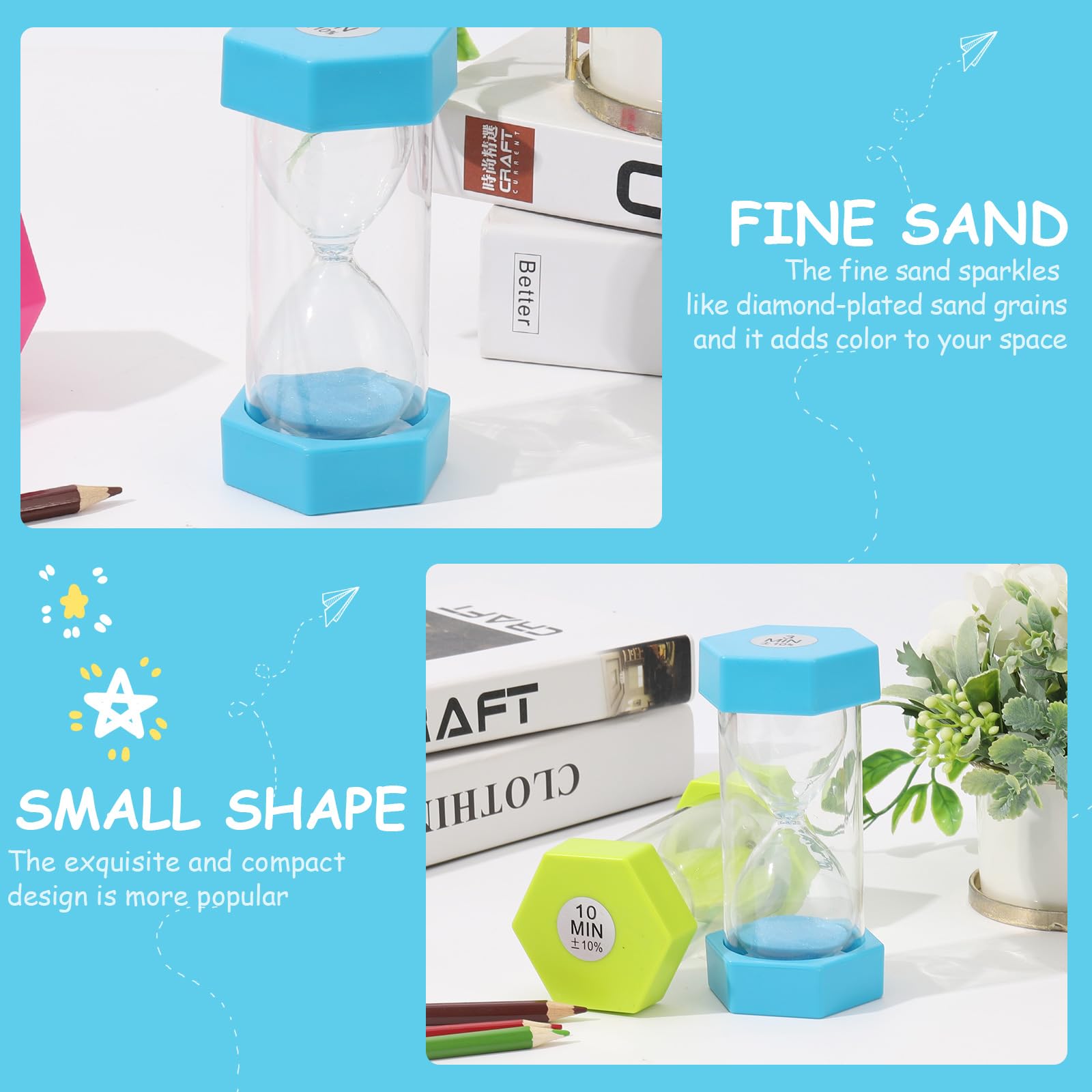 Sanduhr Für Kinder, EEIEER Buntes Sanduhren Set Neue Stundenglas Mit