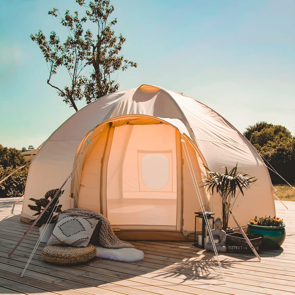 Nova Air Dome Tent | Inflatable Air Beam Structure Including Air Pump - Durable and Lightweight All-Weather Polycotton Material | Luxury Glamping Tent by Boutique Camping®
