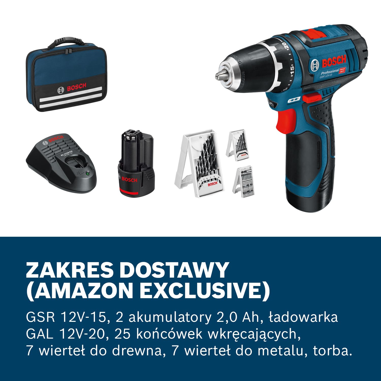 Bosch Professional Gsr 12V-15 Wiertarko-Wkrętarka, Czarny/Niebieski, 10 mm