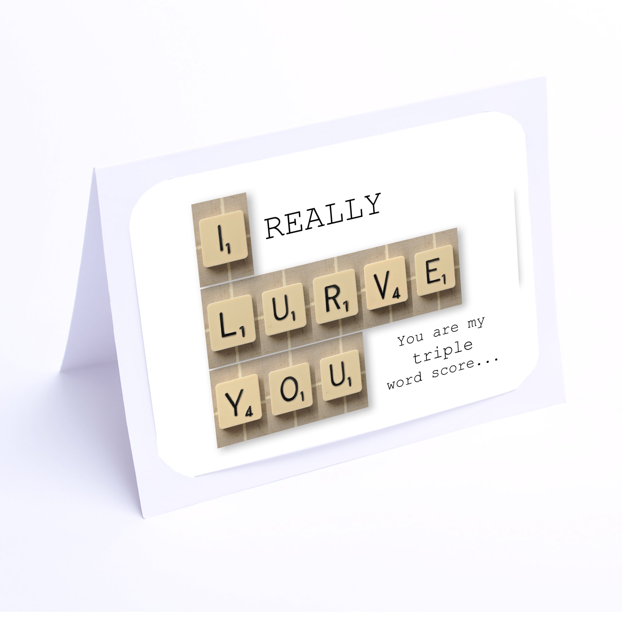 Valentines Card - I Lurve You Scrabble Card