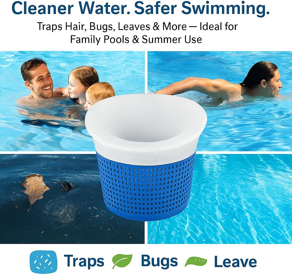 M.O.S 30 Pack Pool Skimmer Socks for Above Ground & Inground Pools - Durable Nylon Mesh Fits Hayward Pentair Intex - Prevents Filter Clogs