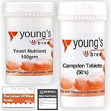 Young’s Campden Tablets 50 Pack + Yeast Nutrient 100g with JJH Basics Brewery Guide — Complete Homebrew Stabiliser & Fermentation Aid
