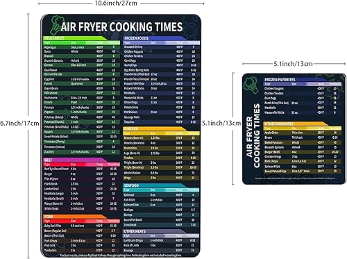 Miniatura 3 de Juego de hojas magnéticas para freidora de aire y olla instantánea, freidora de aire Muulaii y accesorios para olla a presión, tabla de tiempos de