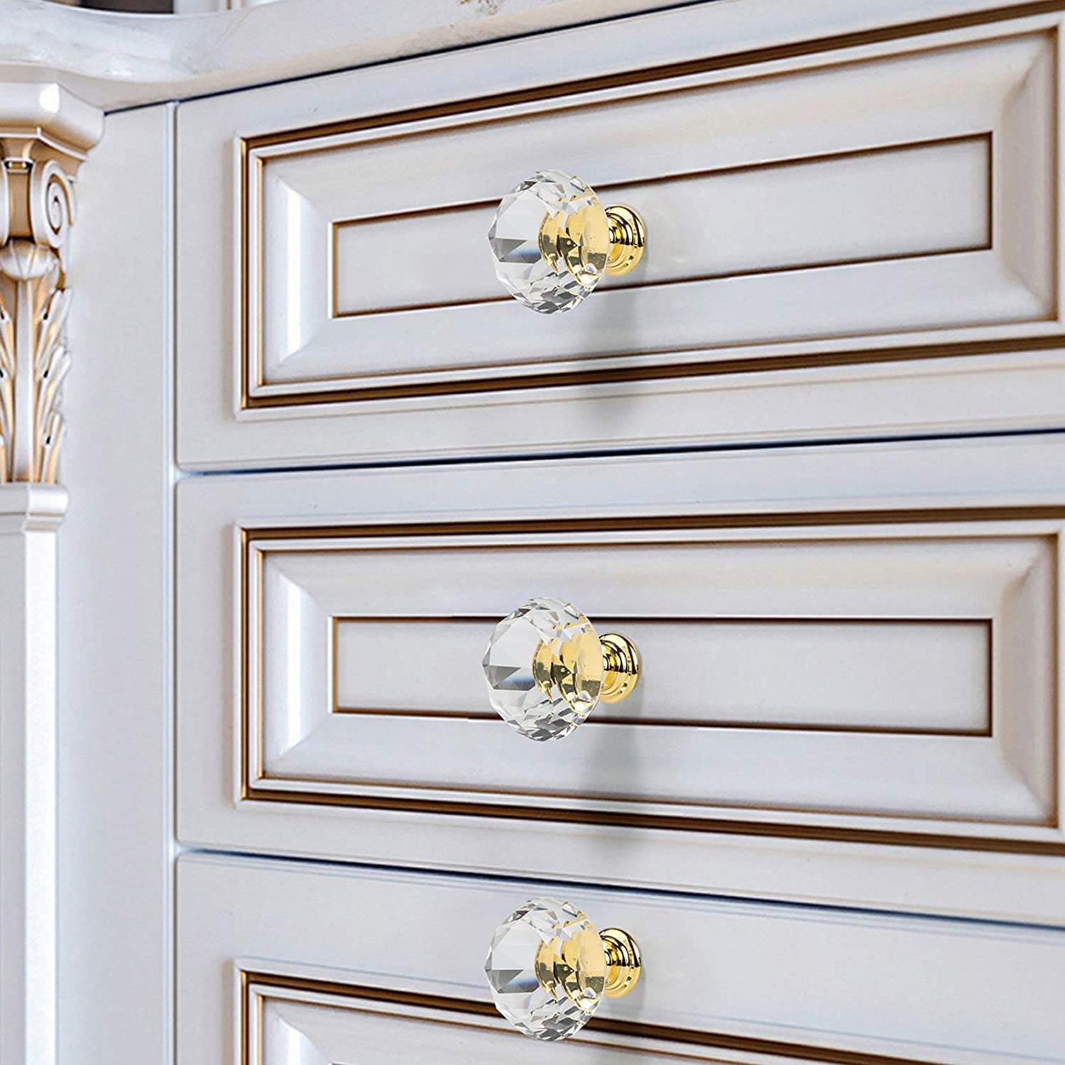 pomelli per porte in cristallo, 4 Pezzi Pomelli for Porte Pomelli in Lega di Alluminio di Cristallo Pomello a Forma di Base Rotonda Maniglia for Cassetto for Mobili Guardaroba Armadio Comò Blu Pallido