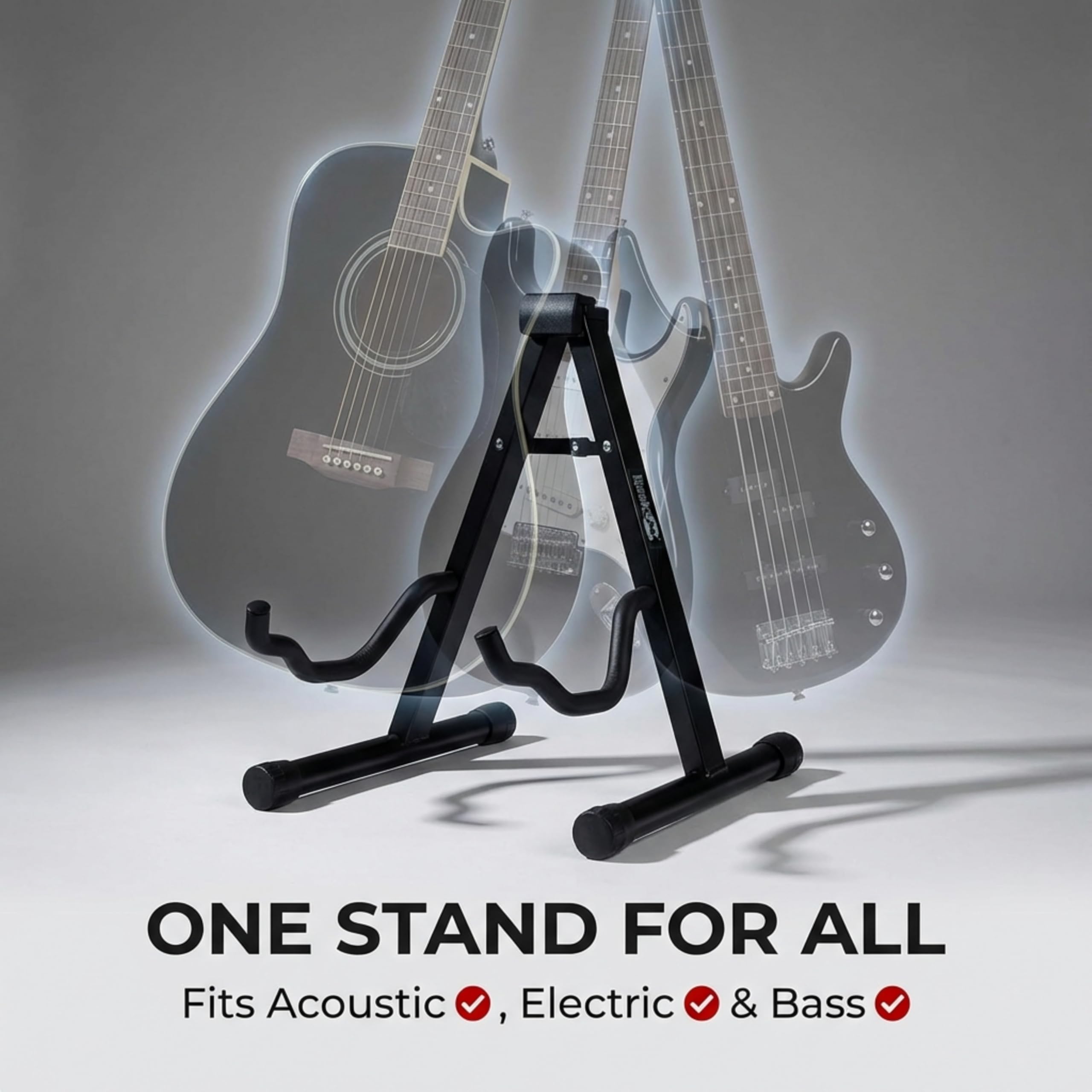 Amazon.com: RockJam A-Frame Portable Guitar Stand with Plecs