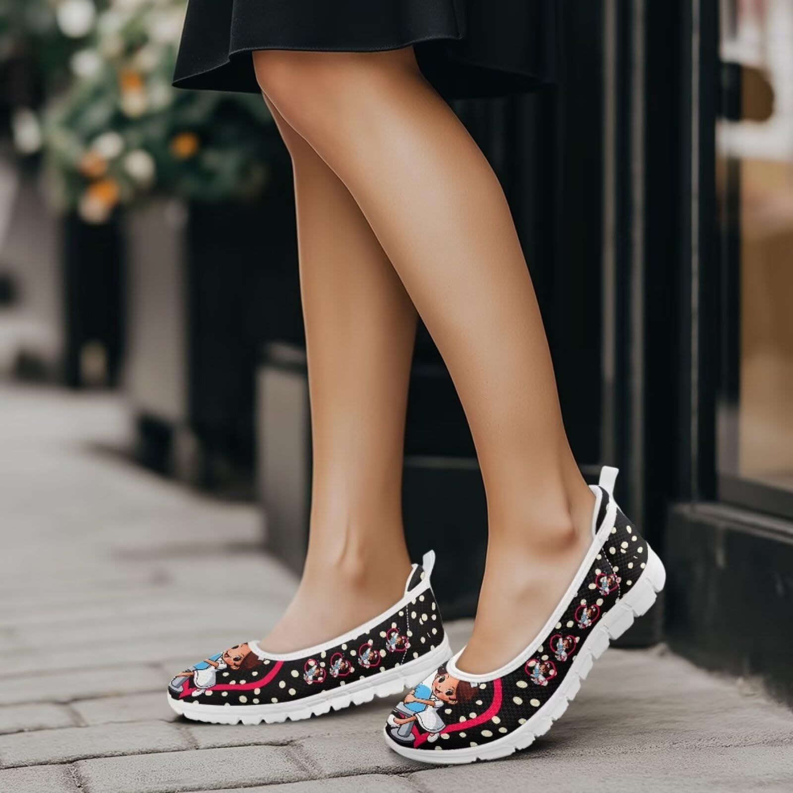 chaqlin Tenis para mujer, cómodos, sin cordones, planos, para caminar, para enfermería, tenis para mujer