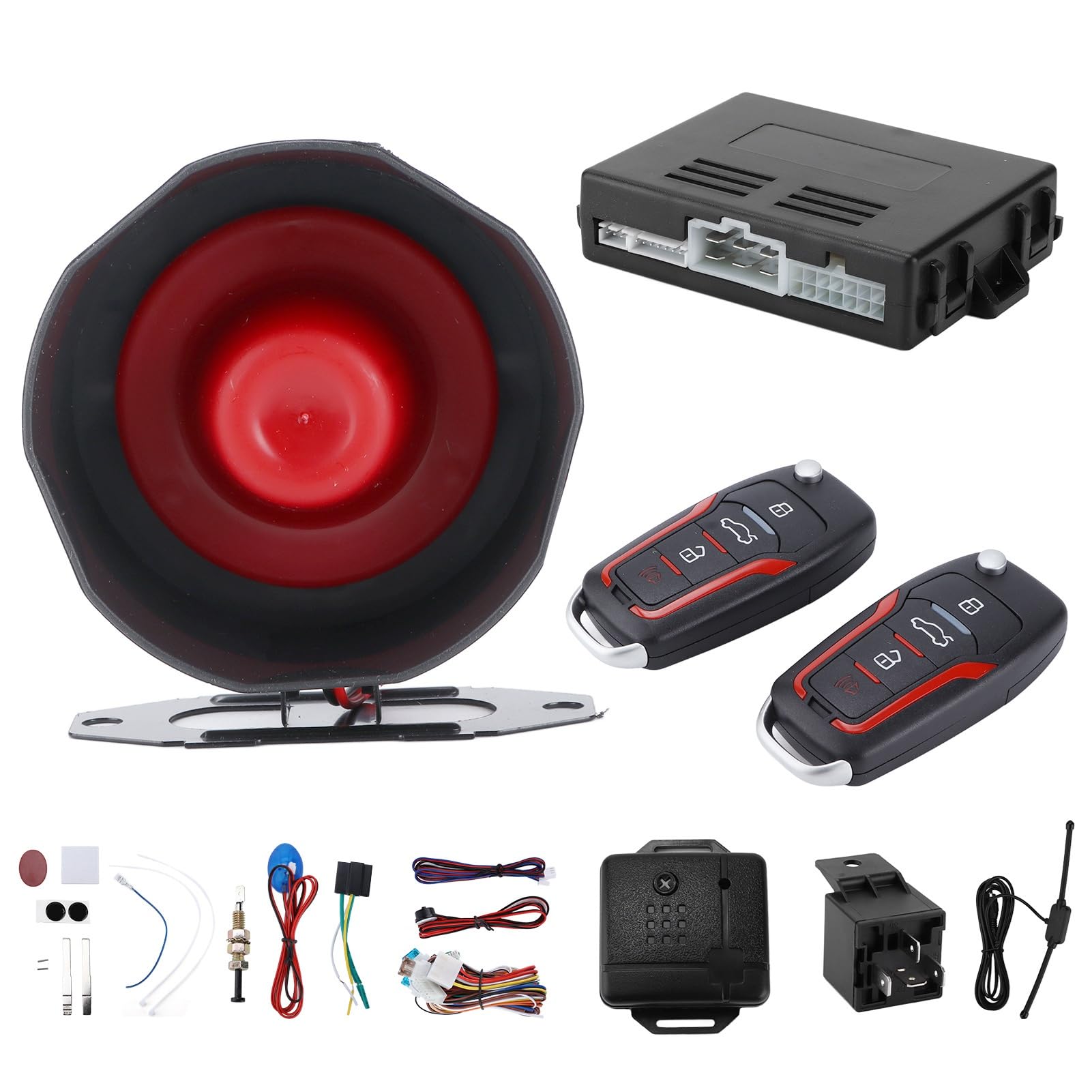 Naroote de Alarma de Seguridad para Automóvil con Arranque Remoto y Entrada sin Llave, Liviano para Todos los Automóviles de 12 V, Material ABS