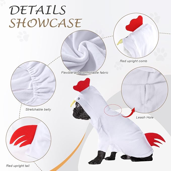 Disfraz de Pollo para Perro DELIFUR - Talla M miniatura 2