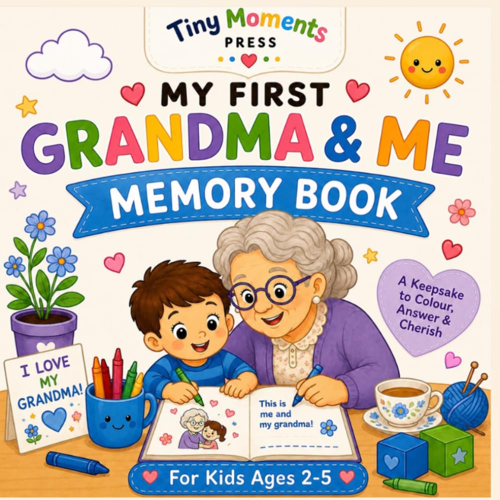 My First Grandma & Me Memory Book: A Fun Fill-In Keepsake and Colouring Book for Boys Ages 2-5 | Special Gift for Grandma (Tiny Moments My First Memory Books)