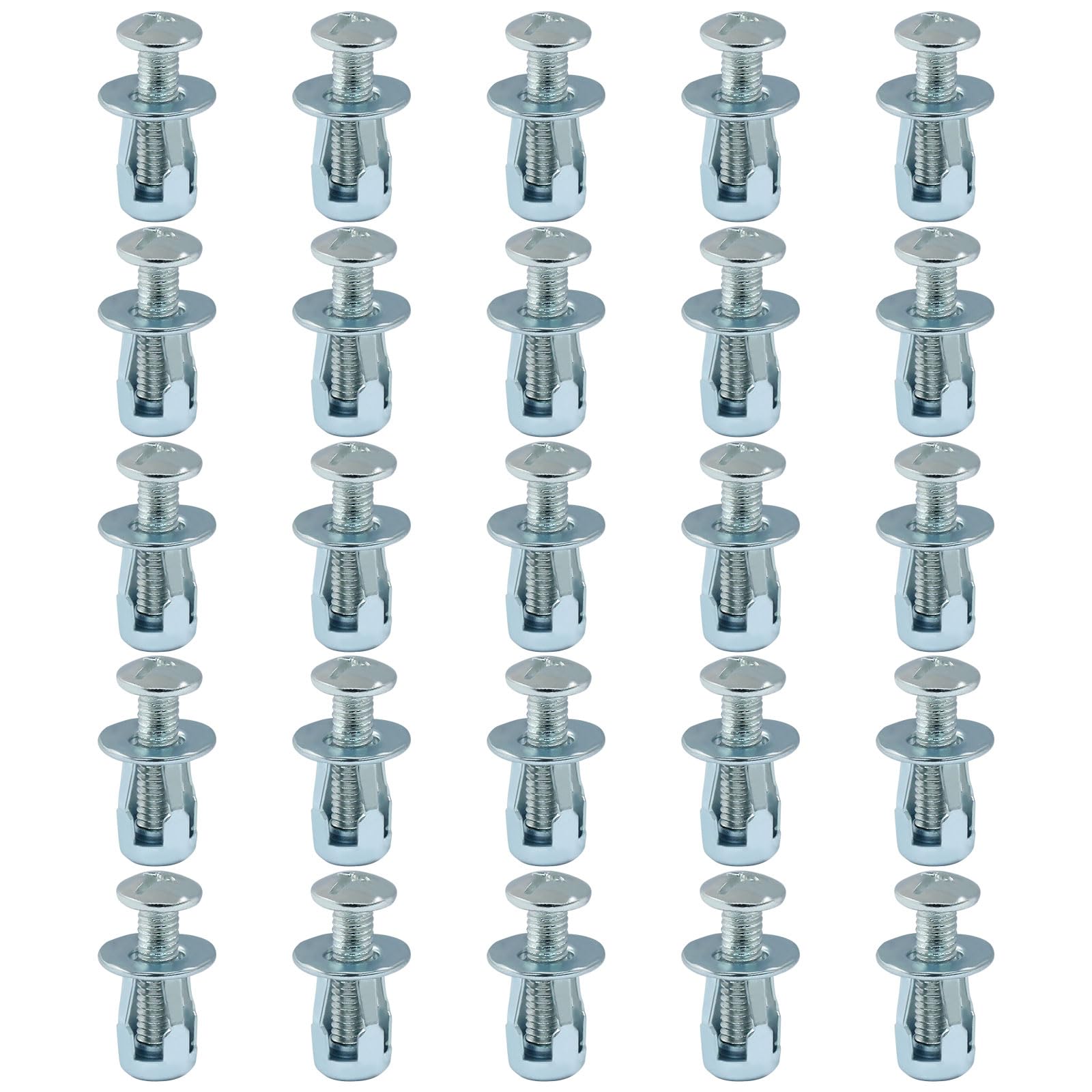 Zorveiio 25 Pcs M6 x 25 Jack Nuts Petal Nuts, Hollow Door Anchors and Screws for Hollow Wall Metal Sheet Aluminium Cladding Sheet