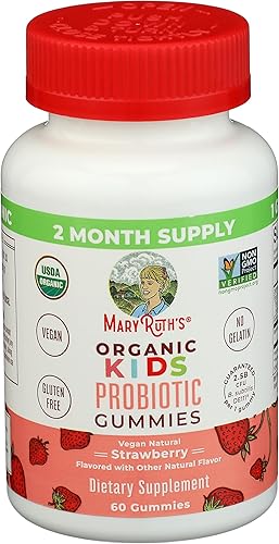 Miniatura 1 de Mary Ruth's - Gomitas probióticas orgánicas de fresa para niños, 60 unidades