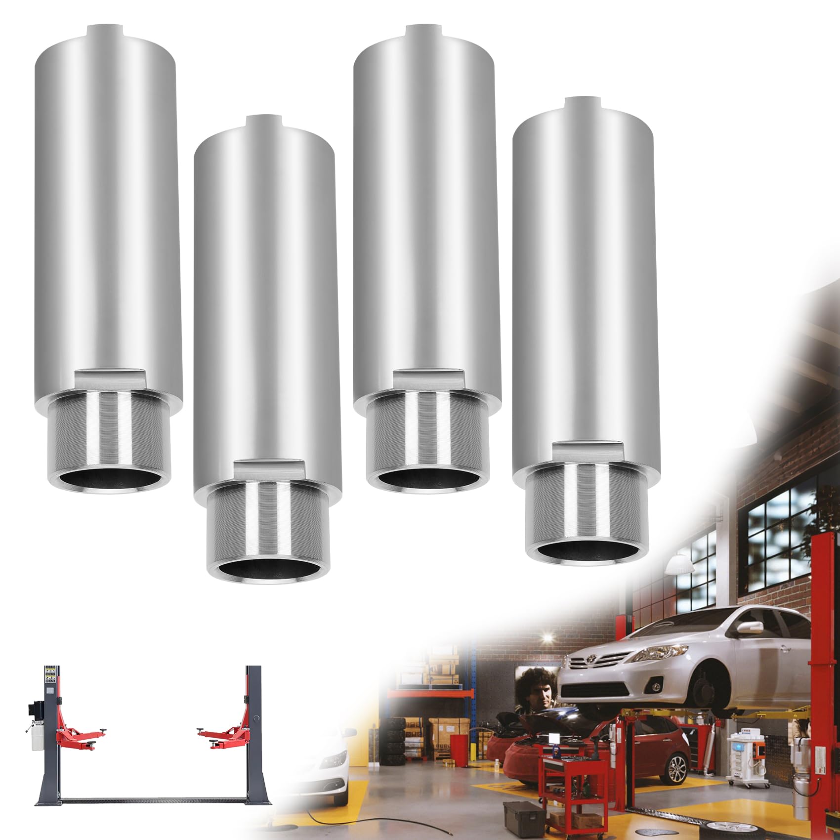 Photo 1 of 6" Tall Stack Extension Adapters for 2-Post Lift, 4Pcs Heavy Duty Truck Lift Adapters with 49mm Pin Diameter, 12,000 lbs Capacity #45 Steel Lifting Extensions for SUVs and Trucks with Running Boards