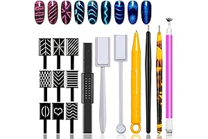 16-Piece Magnetic Wand Set for Precise Nail Art
