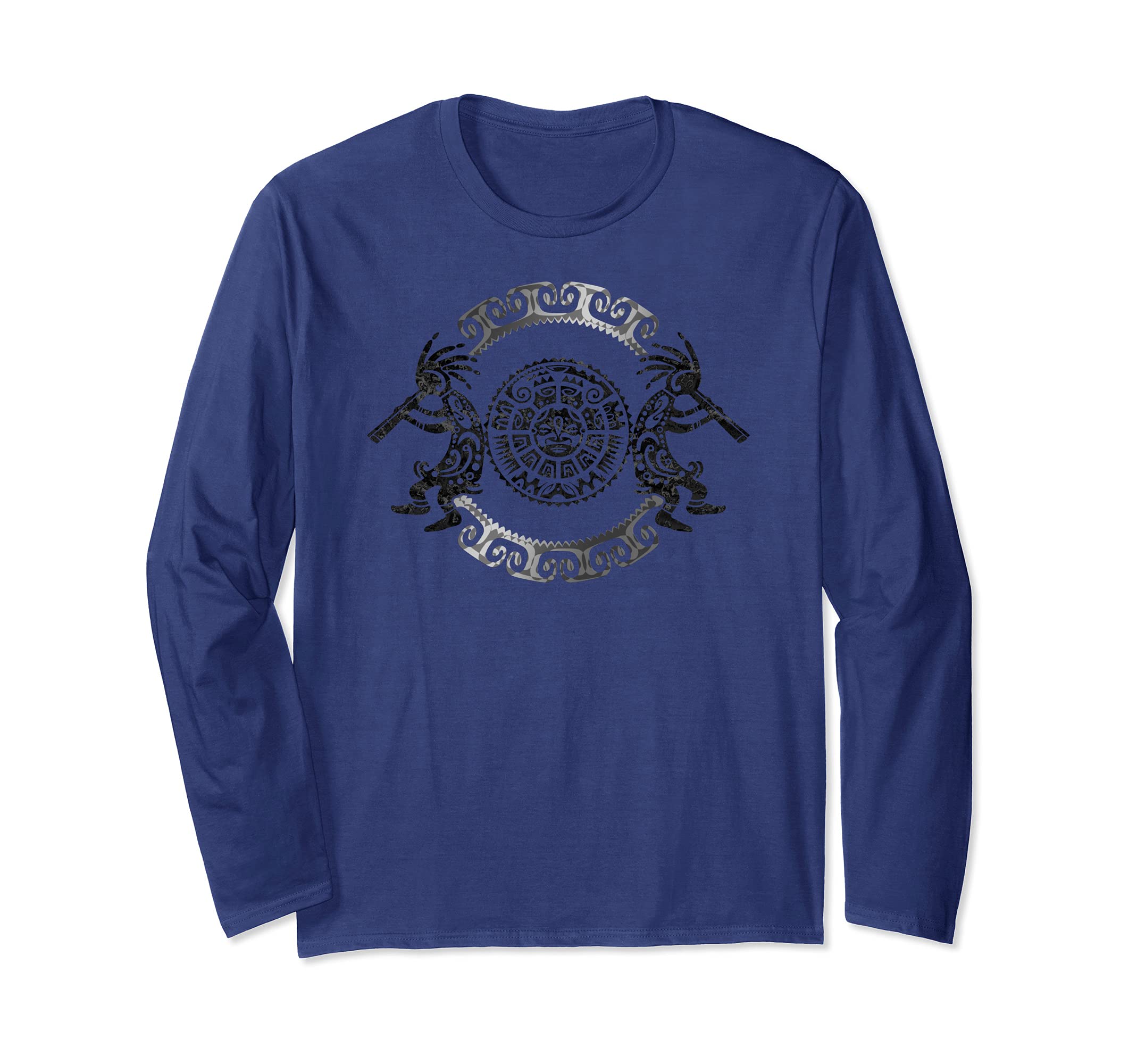 Kokopelli Duo - Mask - Circle 1 - Fan Fun Long Sleeve T-Shirt, Blue