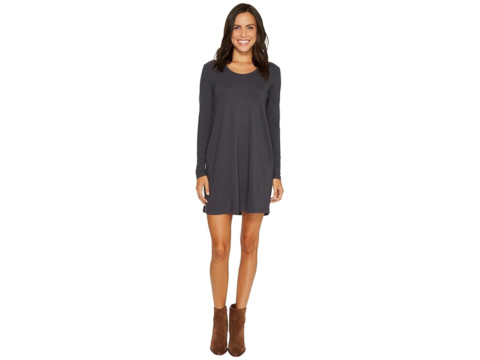 

Lilla P Long Sleeve Pocket Shift (Shadow) Women's Clothing, Brown