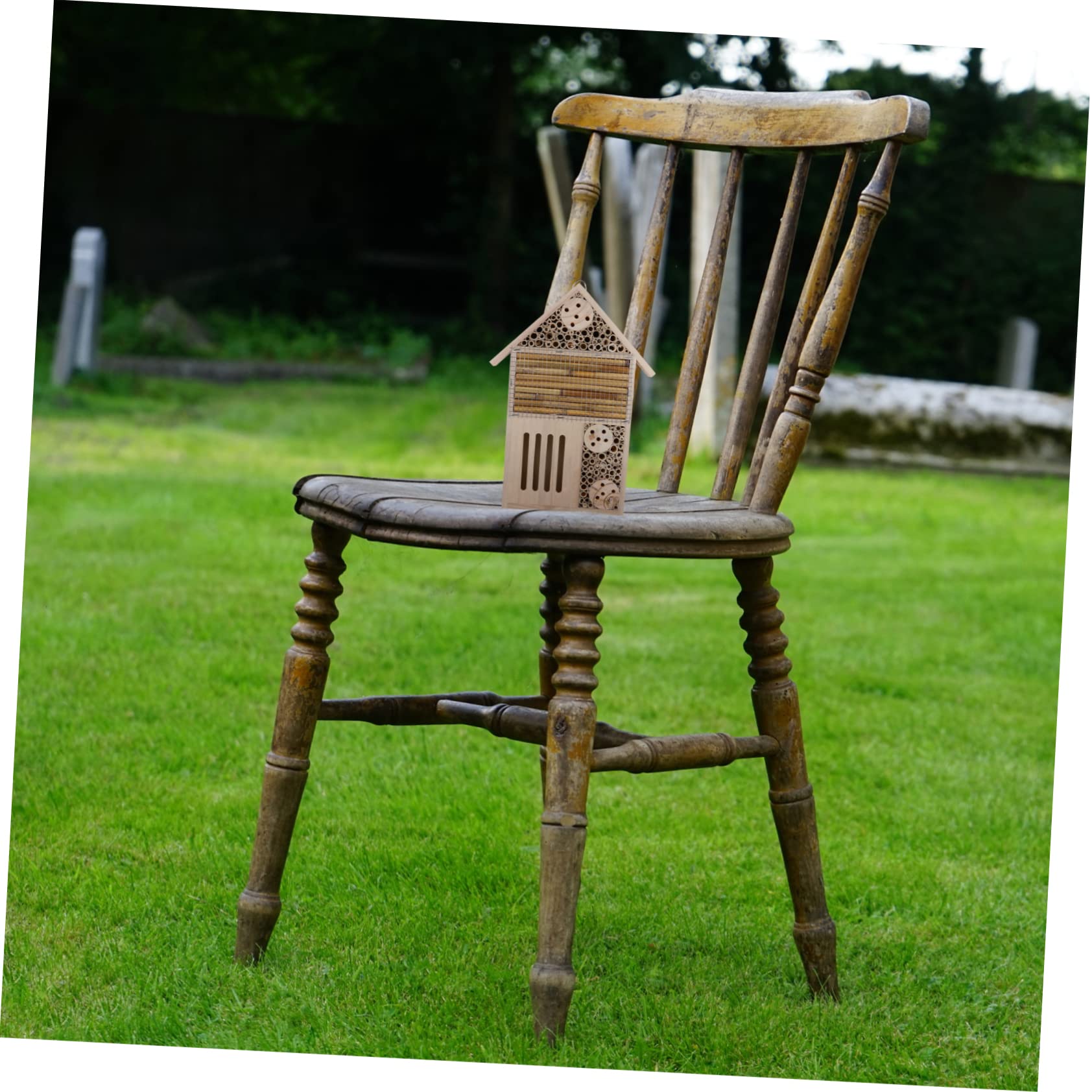 Casetta per Insetti in Legno Beige Lisci e Riparo per Nidi, Design Unico per Decorazione Giardino e Casa, per Api e Altri Insetti