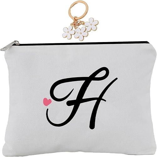 A-Z Bolsa de cosméticos con combinación de letras bordadas, bolsa de regalo personalizada, bonita bolsa de maquillaje, adecuada para bodas,