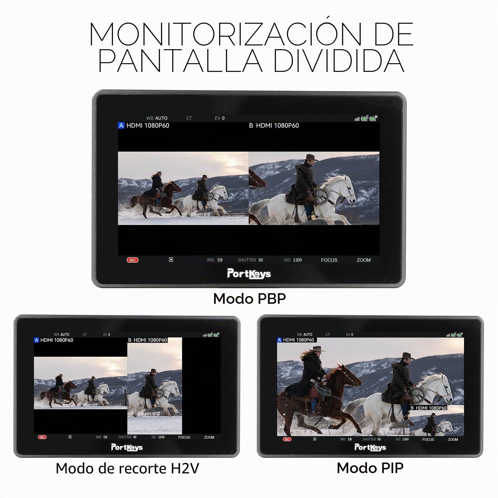 Portkeys BM5IV WR Monitor de Campo 5,5" 2000nits SDI HDMI, Control de Cámara Inalámbrico para Red ARRI Sοny Canοn ZCAM, Conversión Cruzada 3G-SDI 4K HDMI, Salida 3D LUT, Carcasa de Aluminio