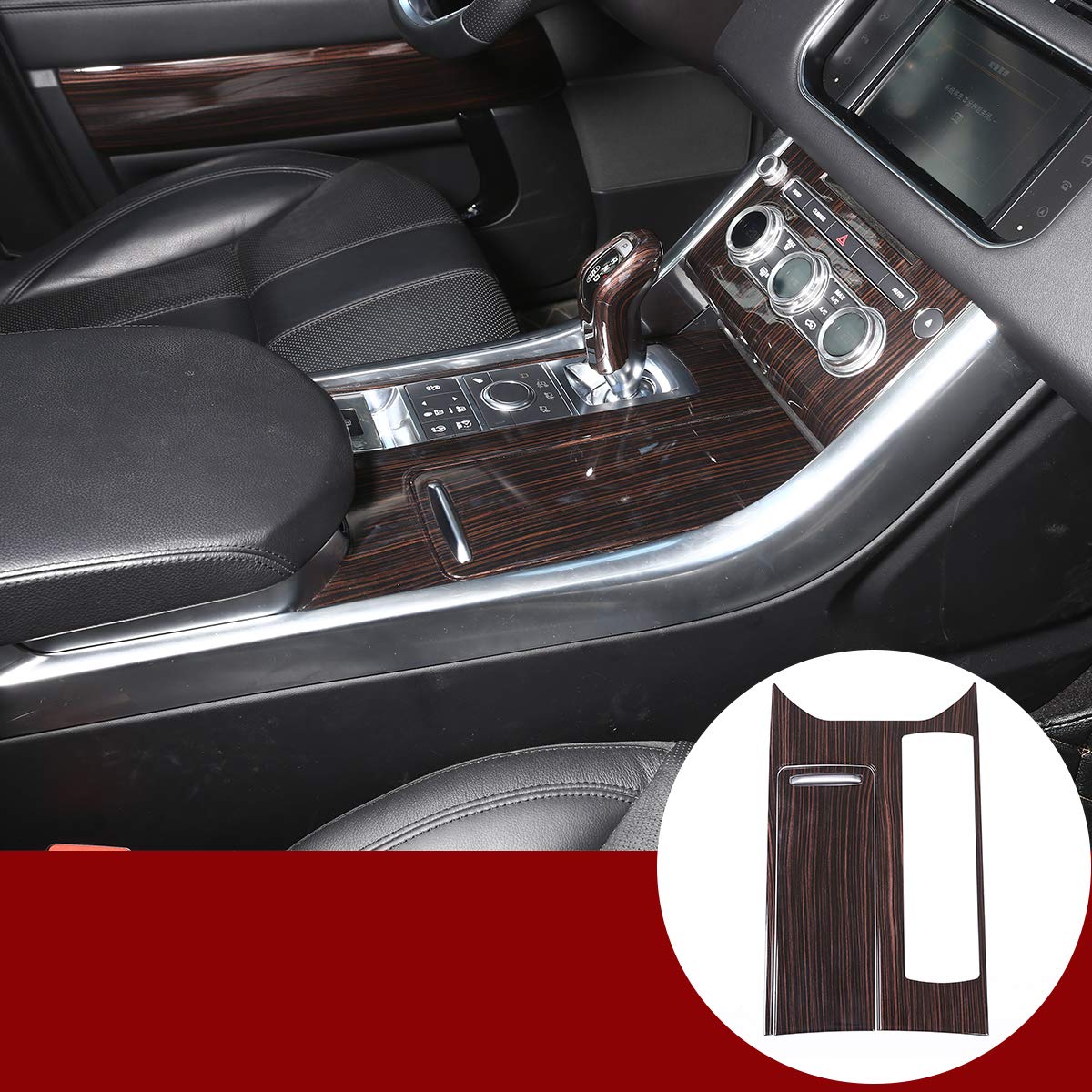 ABS Red Ash Wood Osłona konsoli środkowej 3 szt. do LR RangeRover Sport 2014-2018 Lewy ręczny kierowca Akcesoria samochodowe