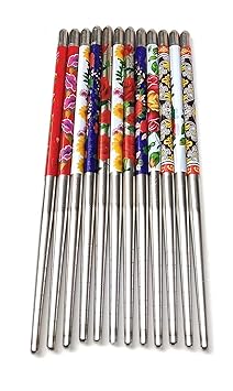 GIRLYZ ATTIREStainless Steel Fancy Flower Printed Hair Stick, Juda Stick, Juda Pin, Hair Pin, Hair Clip, Bun Stick ( MULTICOLOR ) (Pack of 2)