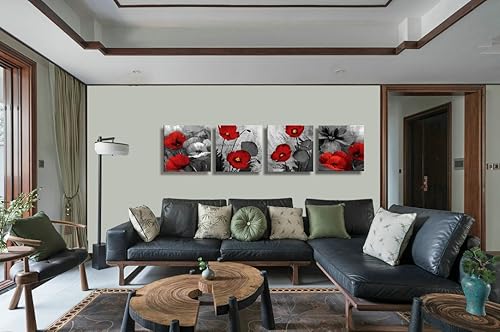 Miniatura 5 de LKY Art Art - Lienzo decorativo para pared, diseño de flores abstracto, fácil de colgar, ideal para decorar salas