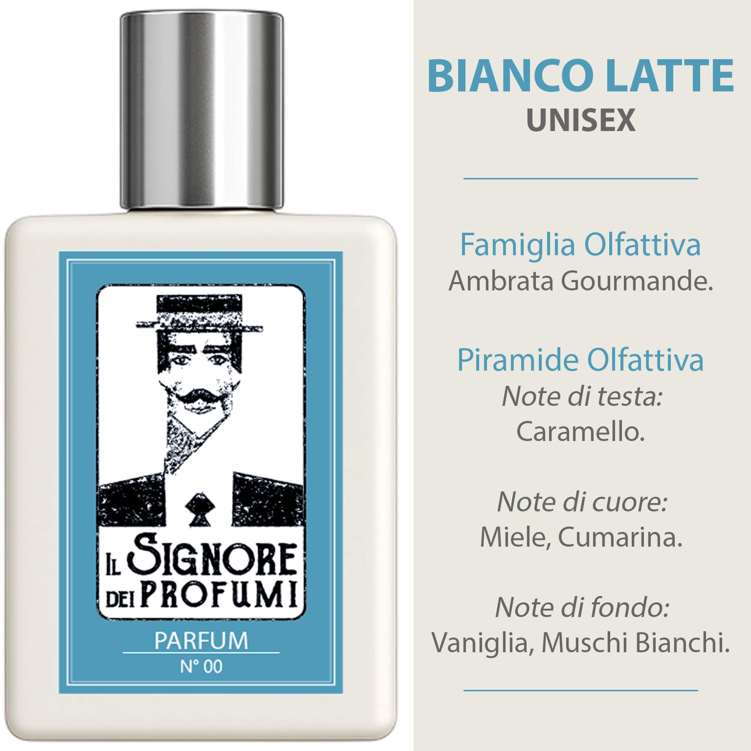 Profumo n.00, Eau de Parfum, 100 ml, Ispirato a Bianco Latte di Giardini di Toscana, Artigianale, Il Signore dei Profumi, Made in Italy, figashop, Profumo Unisex, BIG Parfum,